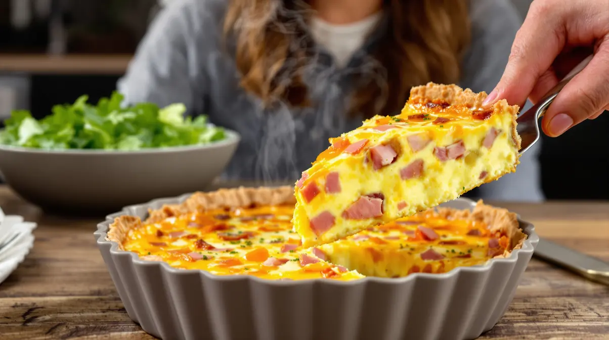 Cette quiche lorraine sans pâte fait fondre les calories sans rien perdre du goût traditionnel Cette quiche lorraine sans pâte fait fondre les calories sans rien perdre du goût traditionnel