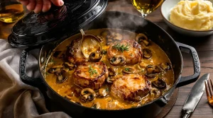 Filet mignon aux champignons et à la moutarde : fondant, crémeux et prêt en 30 minutes