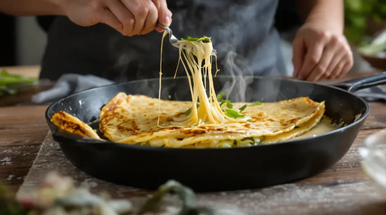 « Je la fais chaque mars » : ma crêpe salée aux poireaux cache une touche de fromage qui change tout