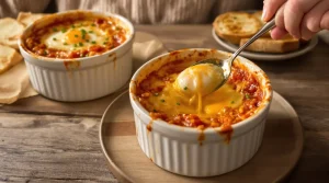C’est le plat que je fais quand je n’ai envie de rien préparer : œufs cocotte tomate-fromage en 12 min