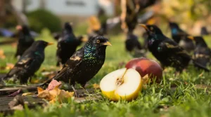Depuis que je mets ces deux fruits précis au jardin, une dizaine d’étourneaux sansonnets viennent chaque jour